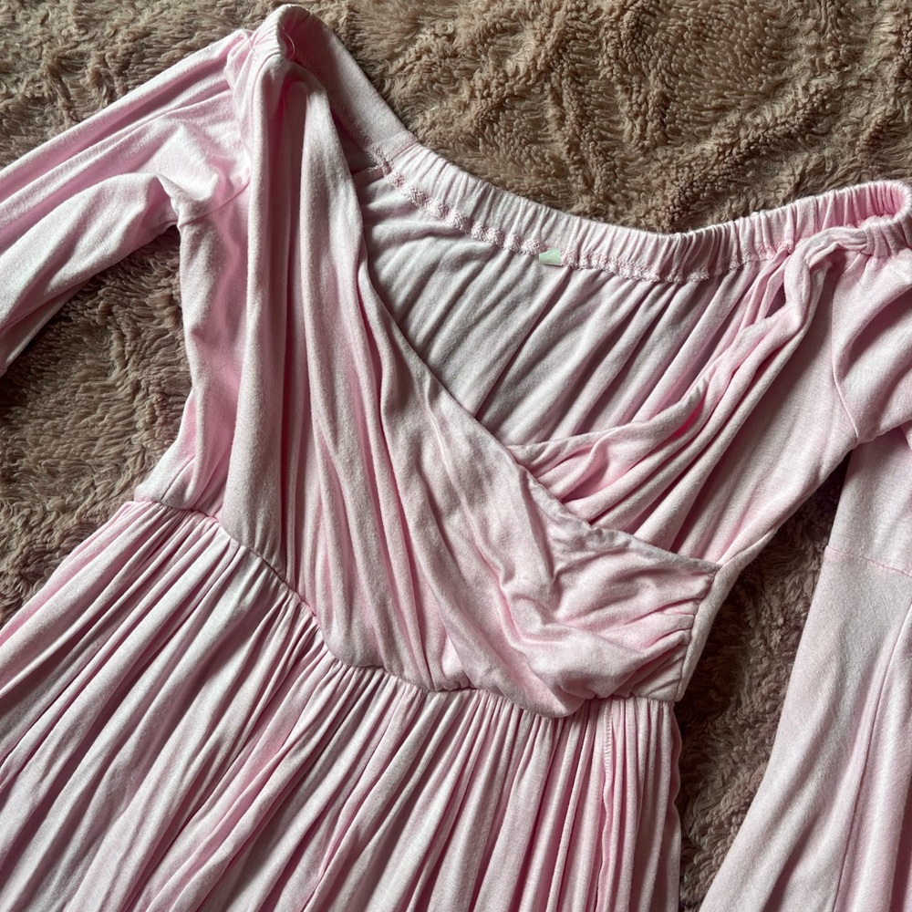 Pink Off-Shoulder Dress
